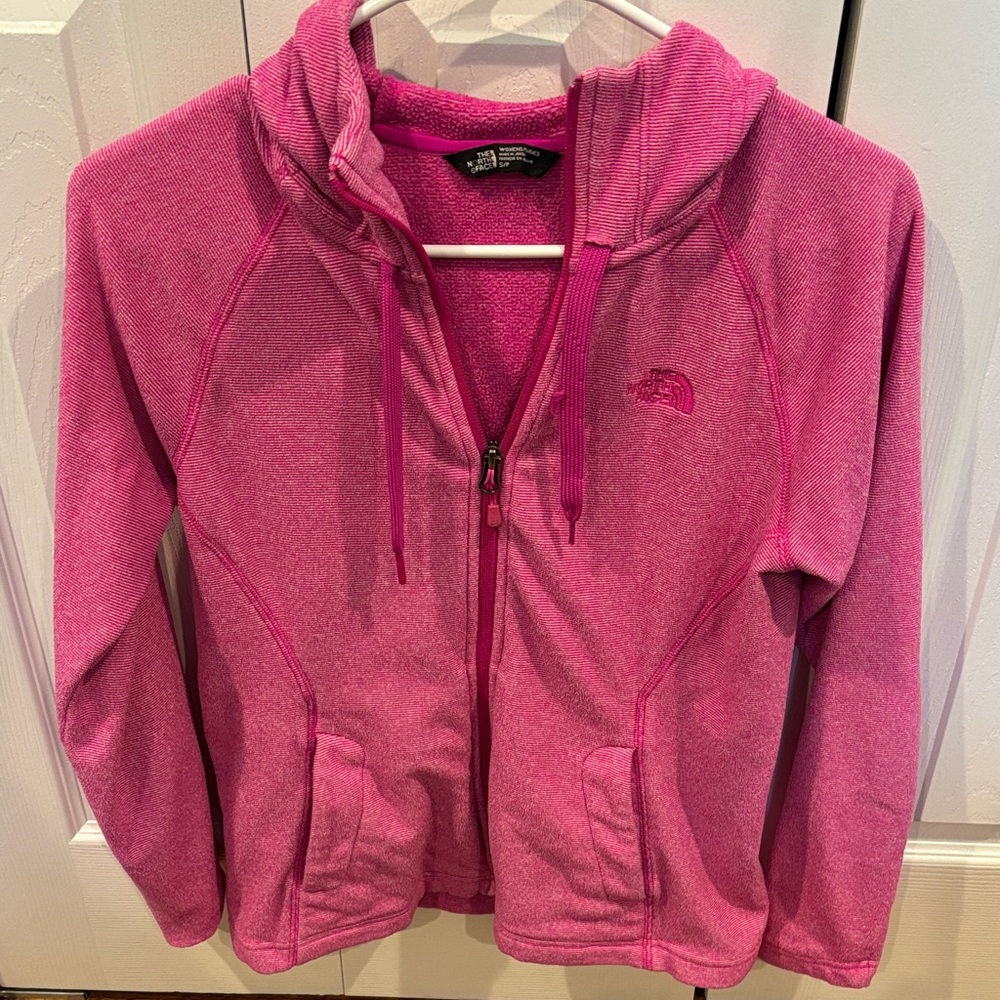 The North Face Fuchsia Light Weight Fleece Hoodie Jacket